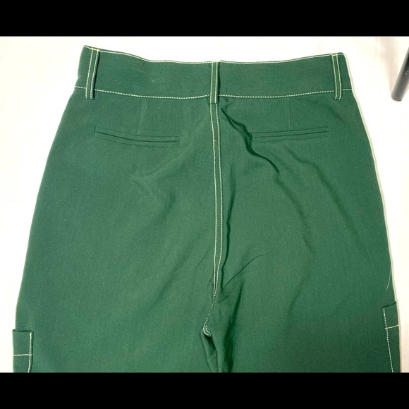 Ghospell Dark Green High Rise Woman’s Pants Two Big Front Pockets Size S - Picture 4 of 13